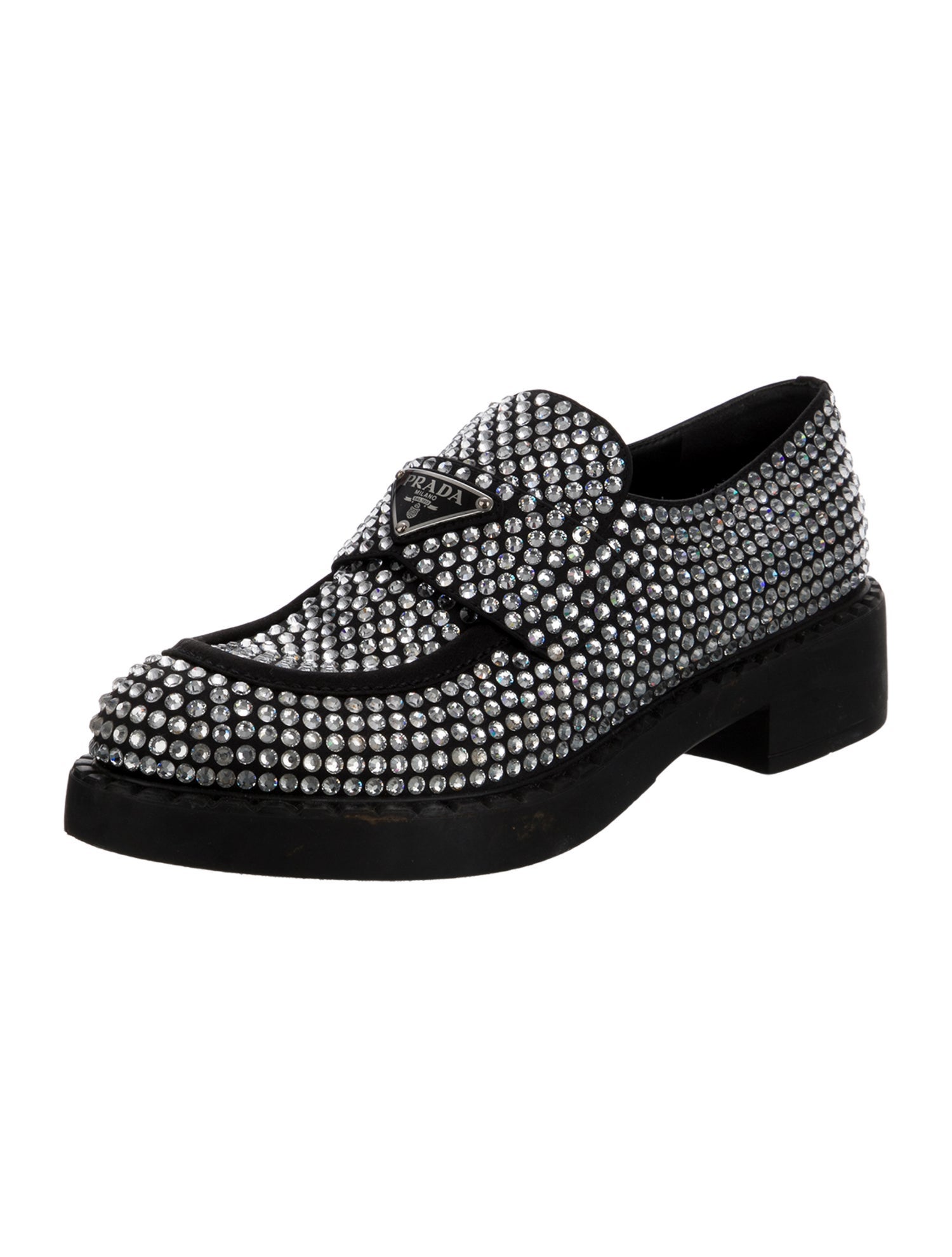 Prada Crystal Crystal Embellishments Oxfords