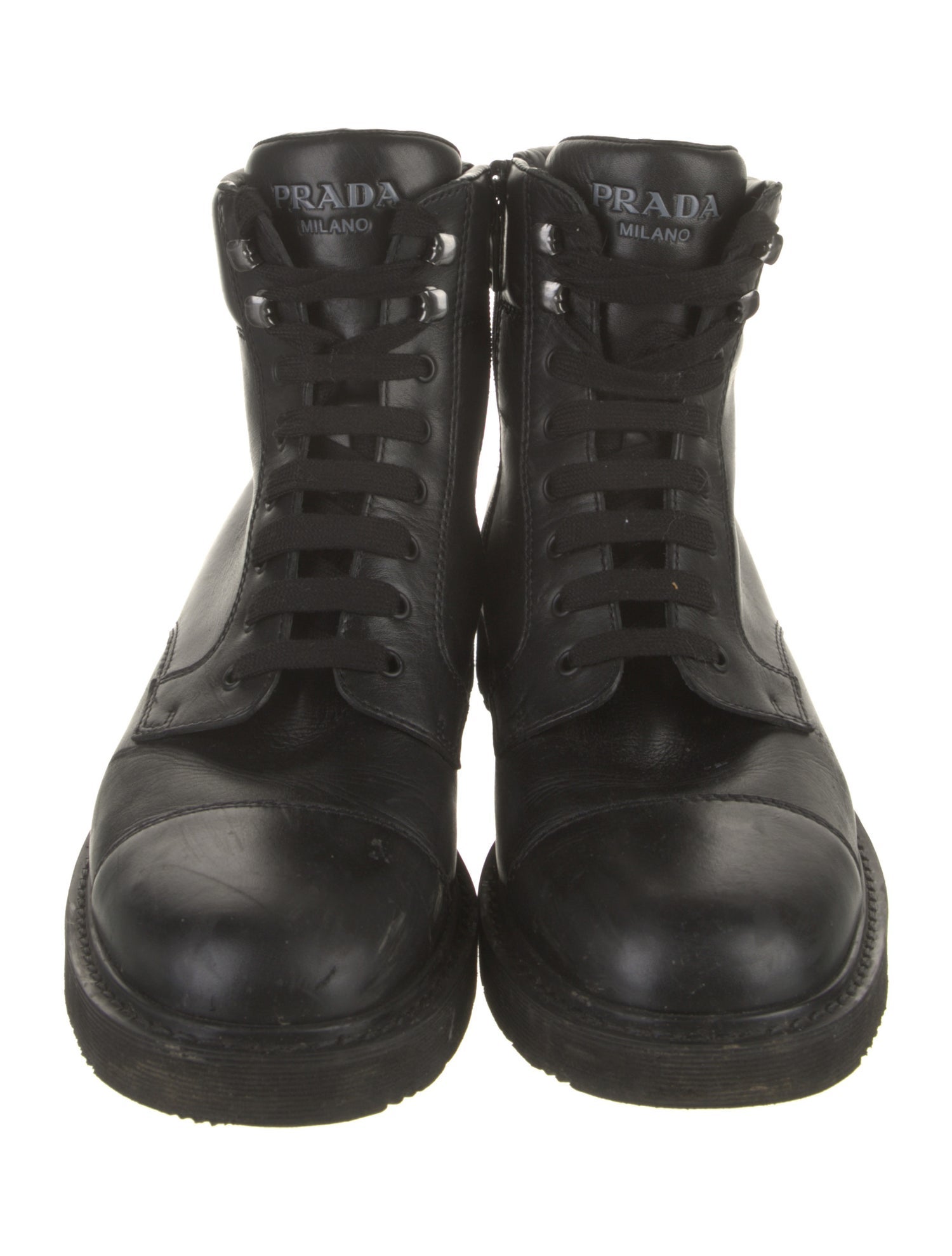 Prada Leather Combat Boots