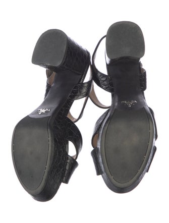 Prada Embossed Leather Sandals