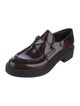 Prada Enameled Metal Triangle Leather Oxfords