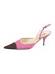 Prada Canvas Colorblock Pattern Slingback Pumps