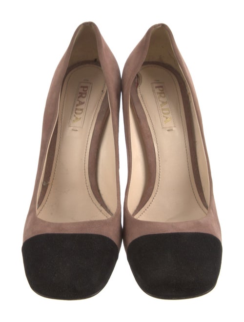 Prada Suede Colorblock Pattern Pumps