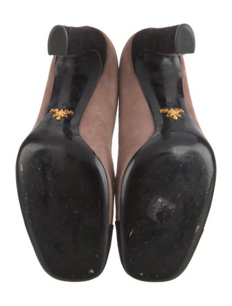 Prada Suede Colorblock Pattern Pumps