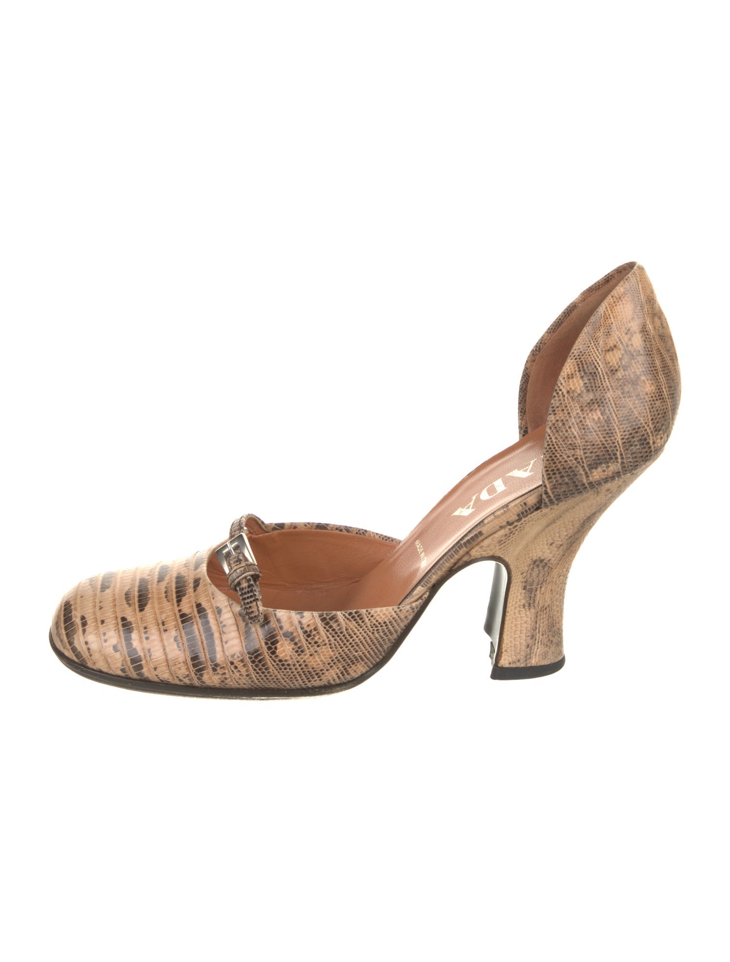 Prada Embossed Leather Animal Print D'Orsay Pumps