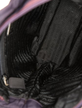 Prada Enameled Metal Triangle Tessuto City