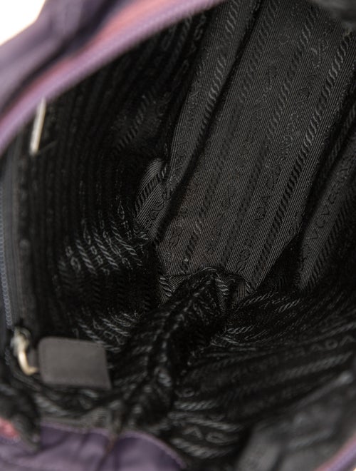 Prada Enameled Metal Triangle Tessuto City