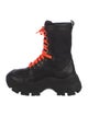 Prada Leather Colorblock Pattern Combat Boots