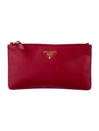 Prada Saffiano Leather Saffiano Zip Pouch