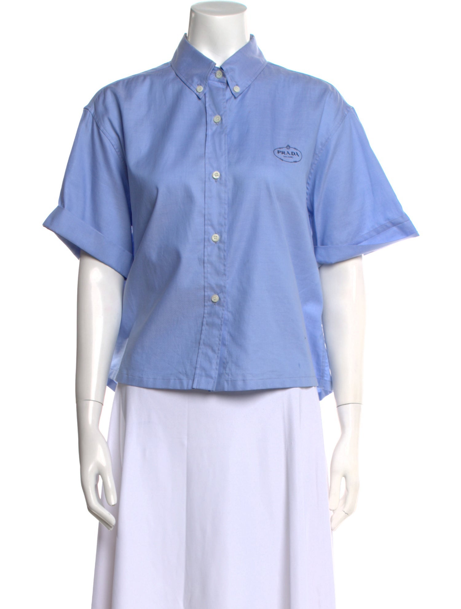 Prada 2023 Short Sleeve Button-Up Top
