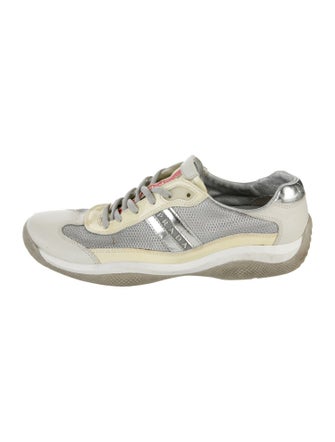 Prada Leather Colorblock Pattern Sneakers