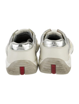 Prada Leather Colorblock Pattern Sneakers