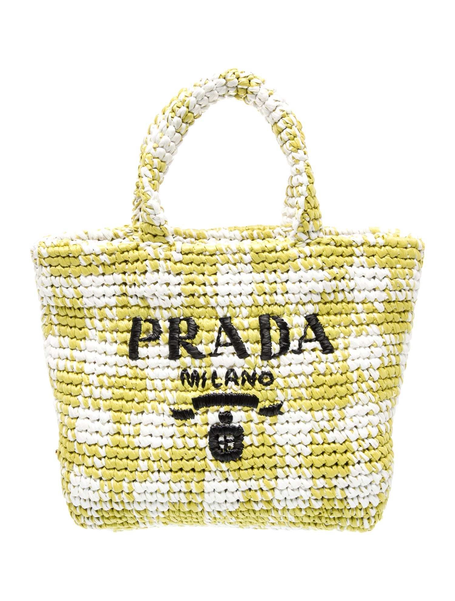 Prada Enameled Metal Triangle Top Handle Bag