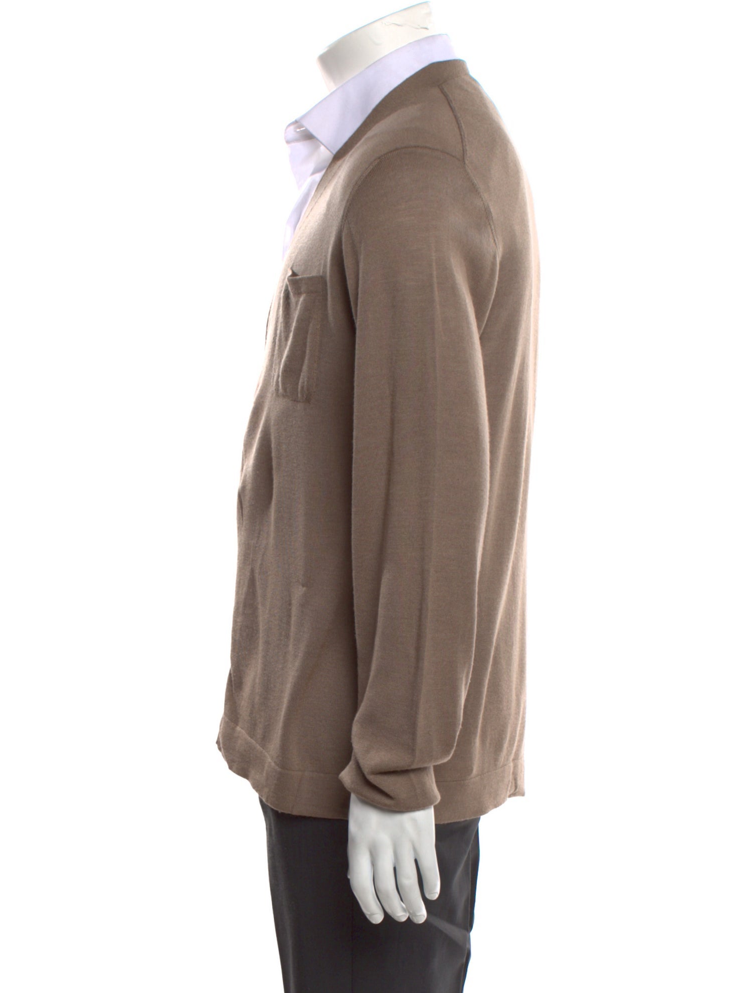 Prada Virgin Wool V-Neck Cardigan