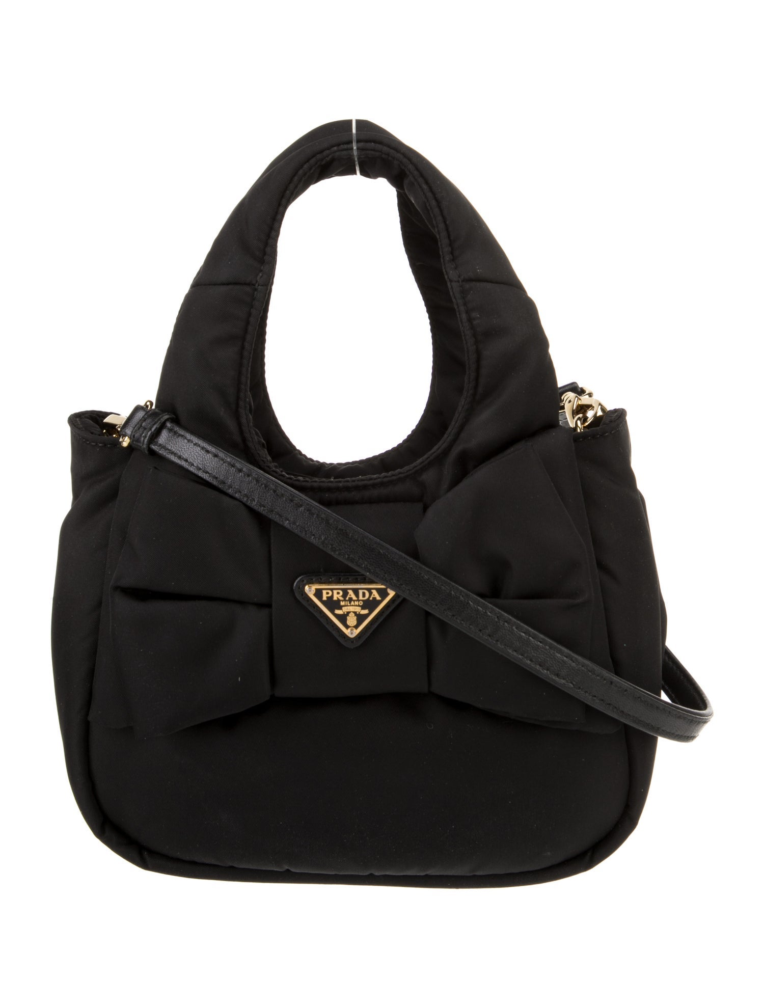 Prada Enameled Metal Triangle Top Handle Bag Mini