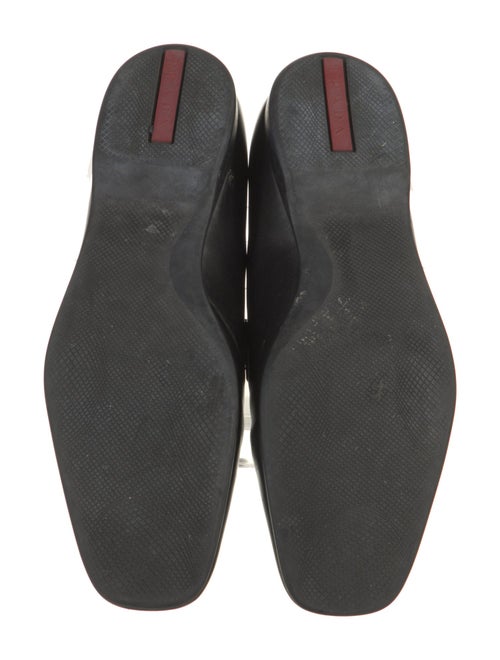 Prada Sport Enameled Metal Triangle Leather Loafers