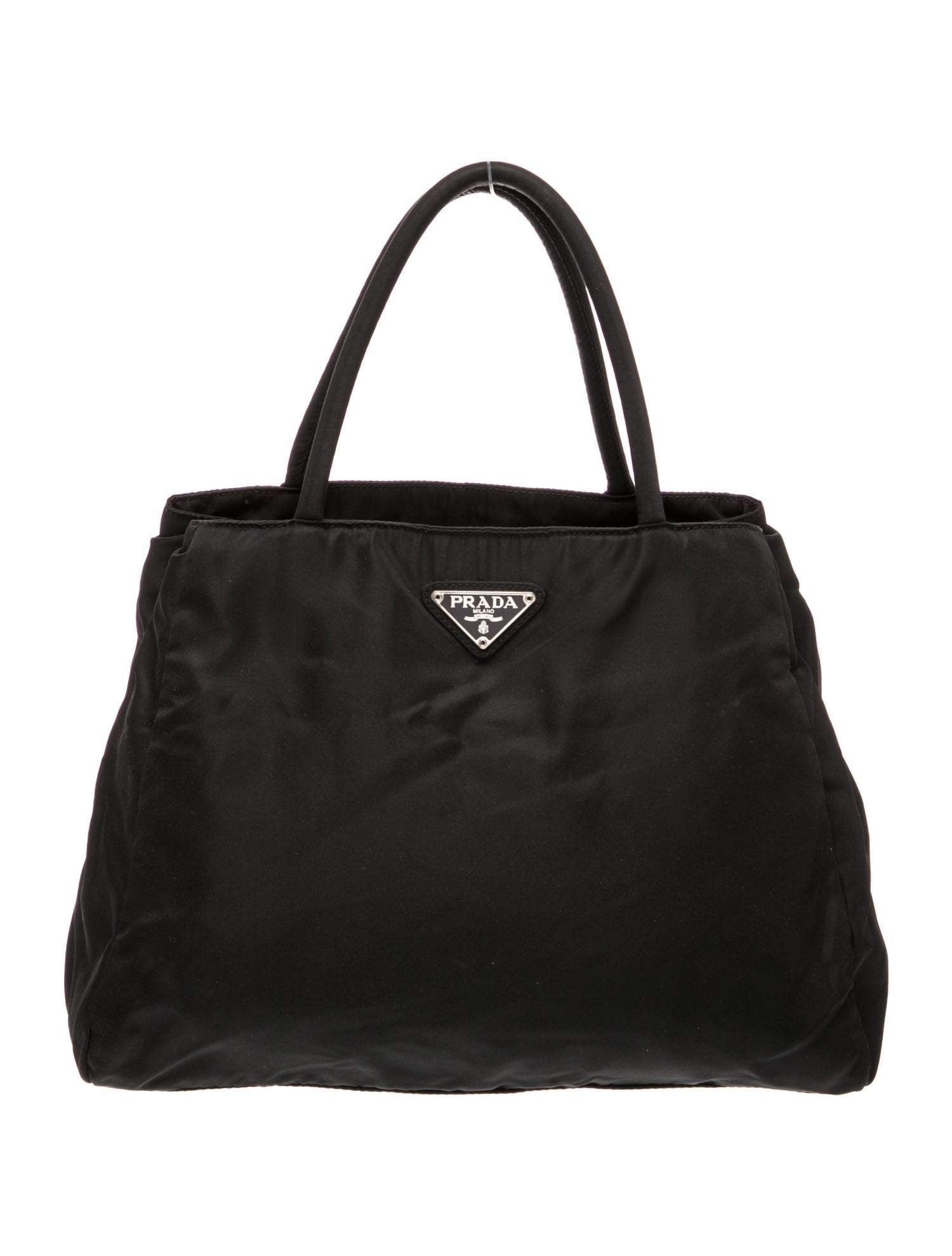 Prada Enameled Metal Triangle Top Handle Bag Vintage