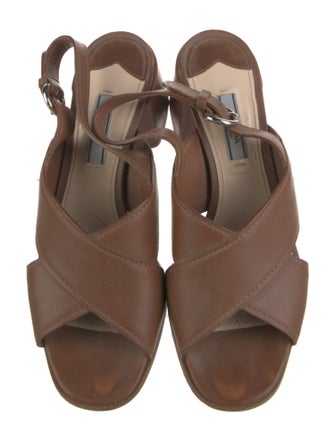 Prada Leather Slingback Sandals