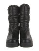 Prada Enameled Metal Triangle Leather Combat Boots