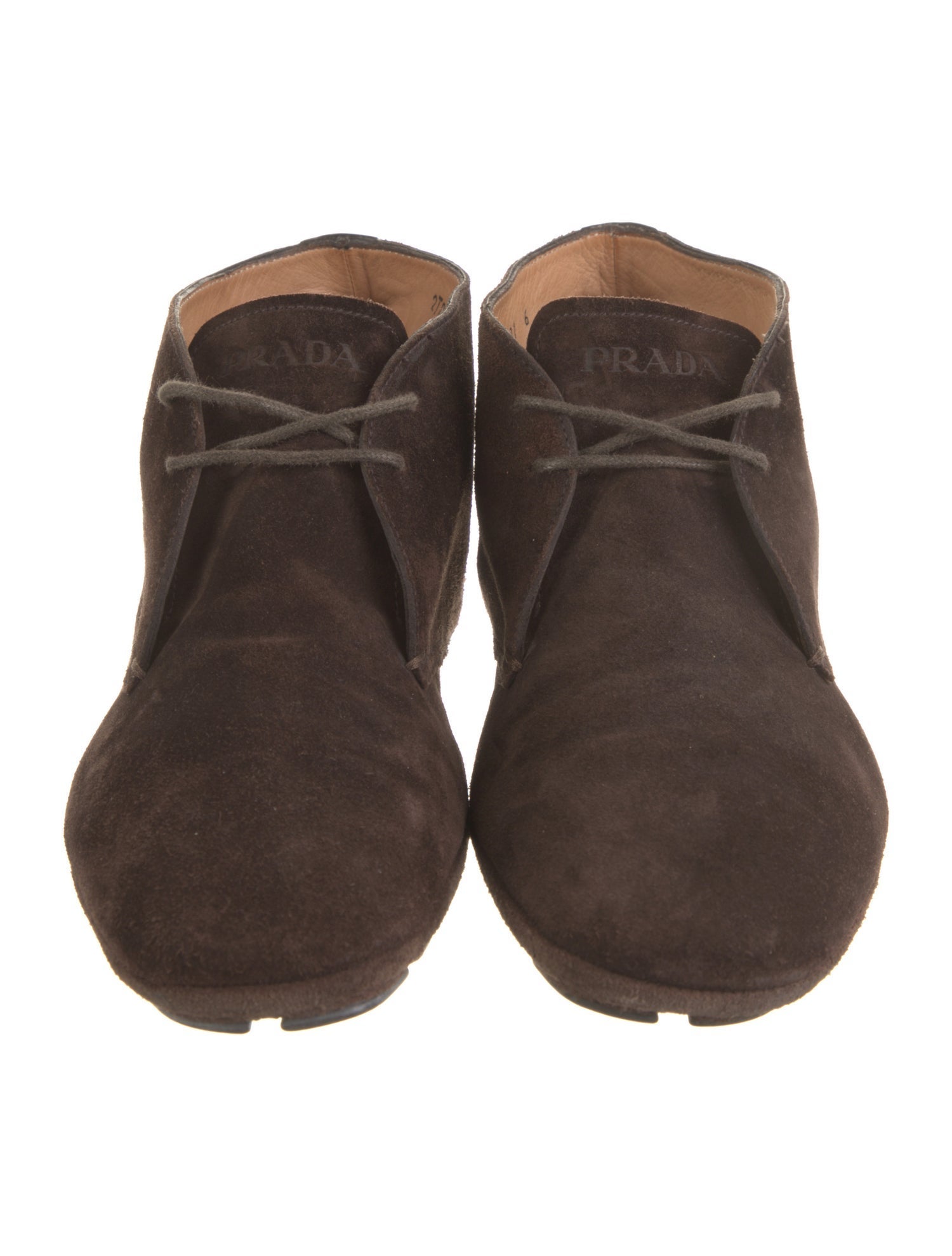 Prada Suede Lace-Up Boots