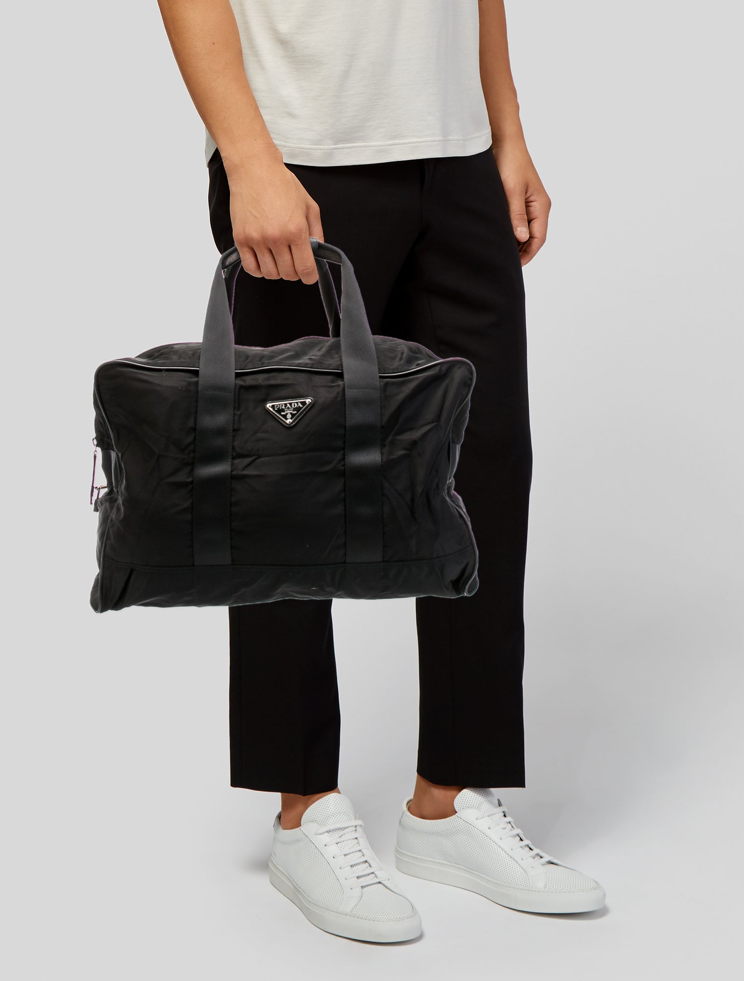 Prada Enameled Metal Triangle Briefcase Vintage