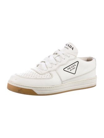 Prada Leather Graphic Print Sneakers