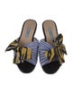 Prada Leather Striped Slides