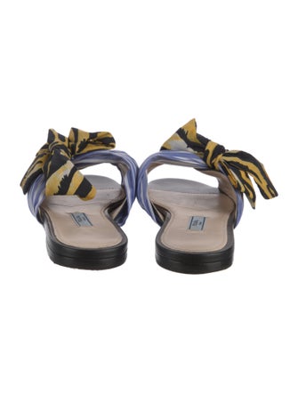 Prada Leather Striped Slides