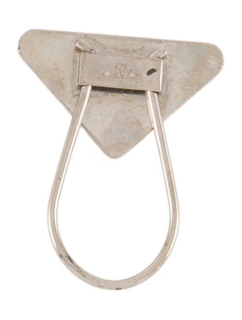 Prada Enamel Triangle Logo Key Holder