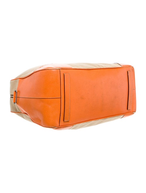 Prada Enameled Metal Triangle Weekender Bag