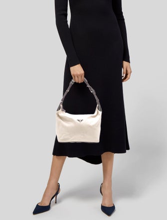 Prada Enameled Metal Triangle Hobo