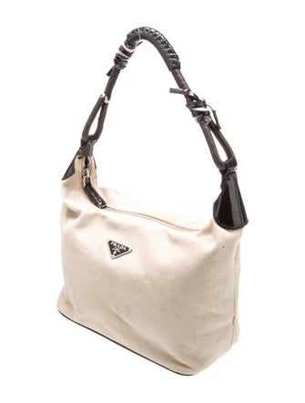 Prada Enameled Metal Triangle Hobo