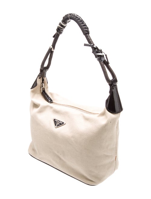 Prada Enameled Metal Triangle Hobo