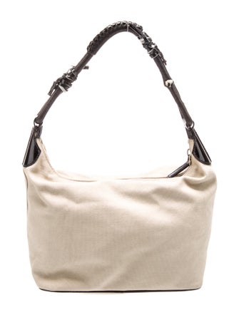 Prada Enameled Metal Triangle Hobo