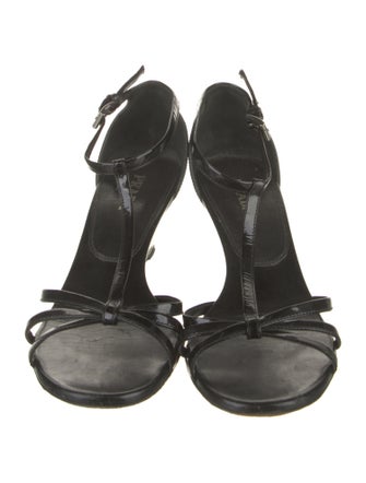 Prada Patent Leather T-Strap Sandals