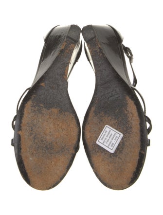 Prada Patent Leather T-Strap Sandals