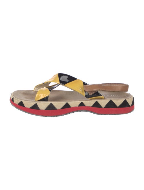 Prada Patent Leather Printed Sandals