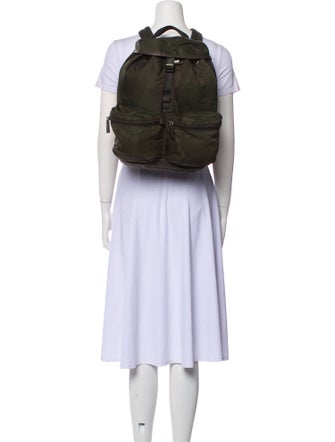 Prada Enameled Metal Triangle Backpack