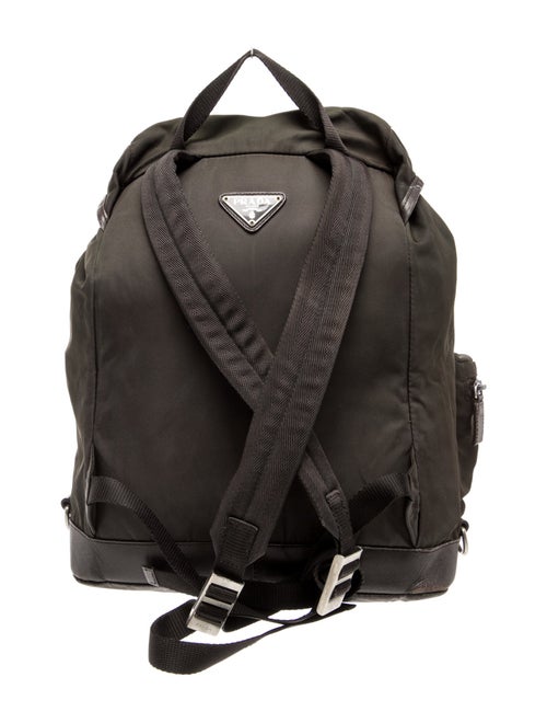 Prada Enameled Metal Triangle Backpack