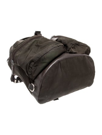 Prada Enameled Metal Triangle Backpack