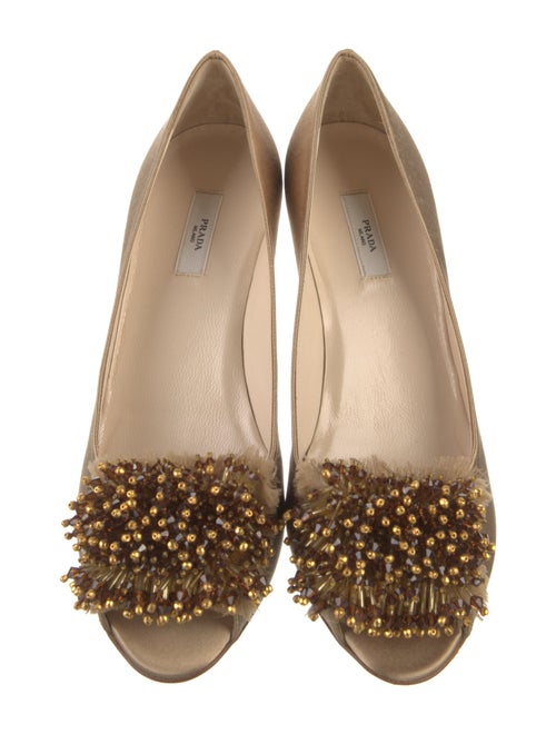 Prada Satin Raw-Edge Trim Pumps