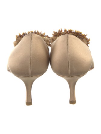 Prada Satin Raw-Edge Trim Pumps