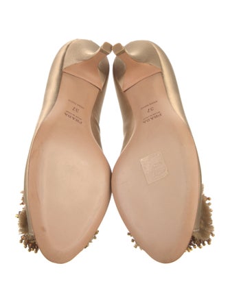Prada Satin Raw-Edge Trim Pumps