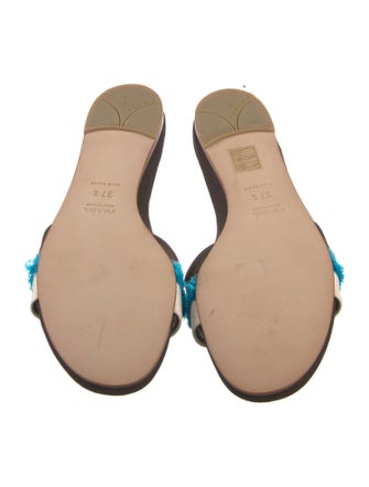 Prada Canvas Colorblock Pattern Slides