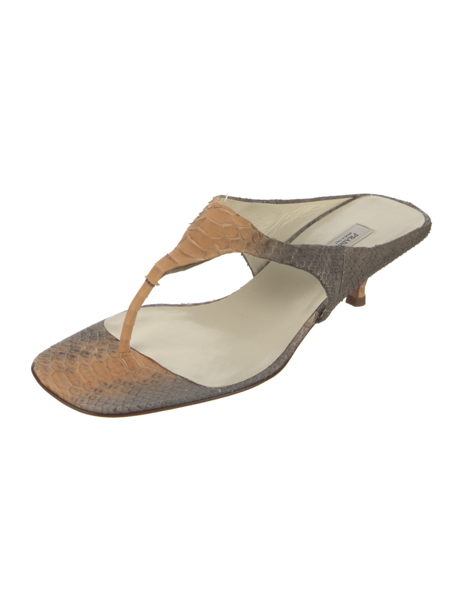 Prada Python Colorblock Pattern Flip Flops