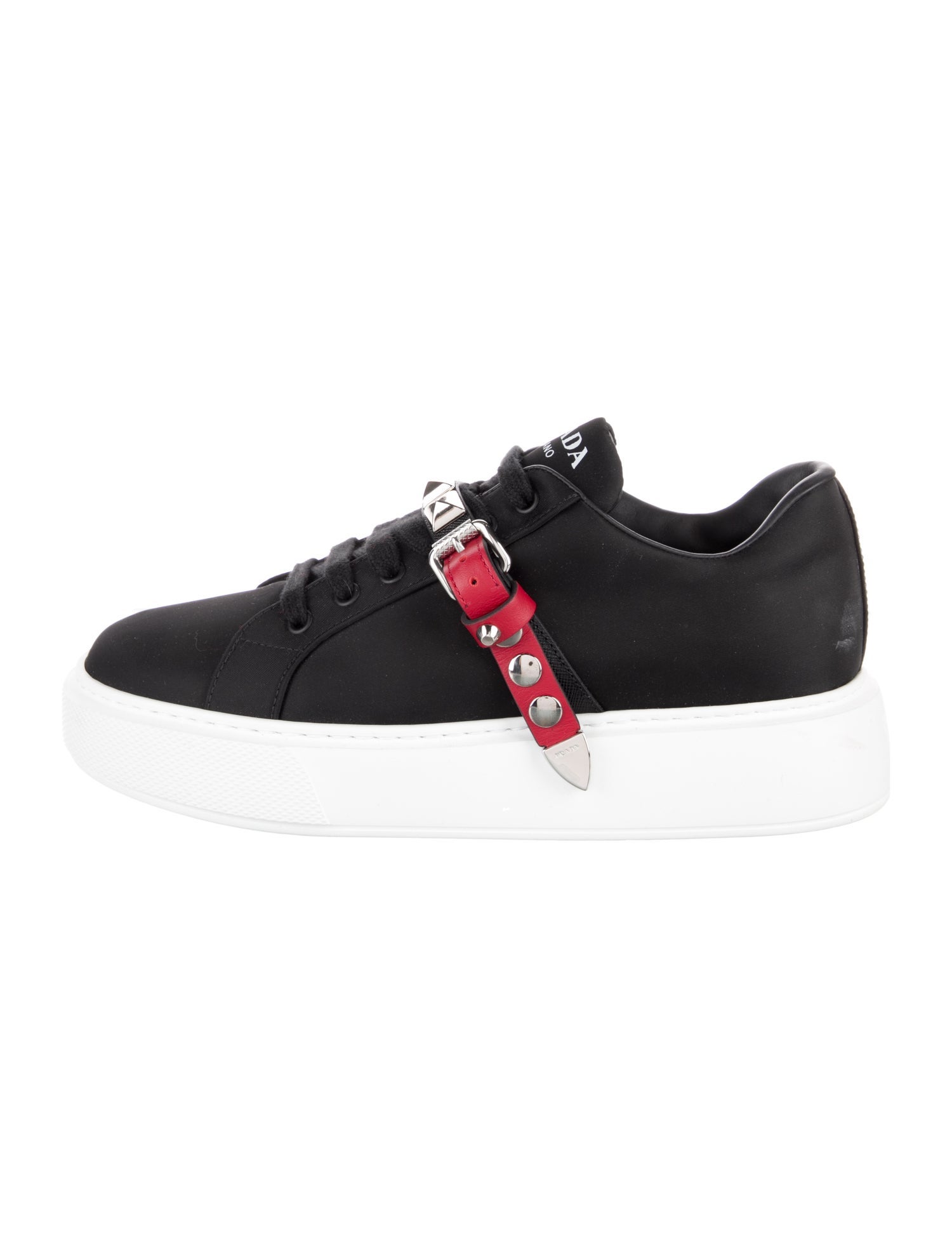Prada Nylon Studded Accents Sneakers
