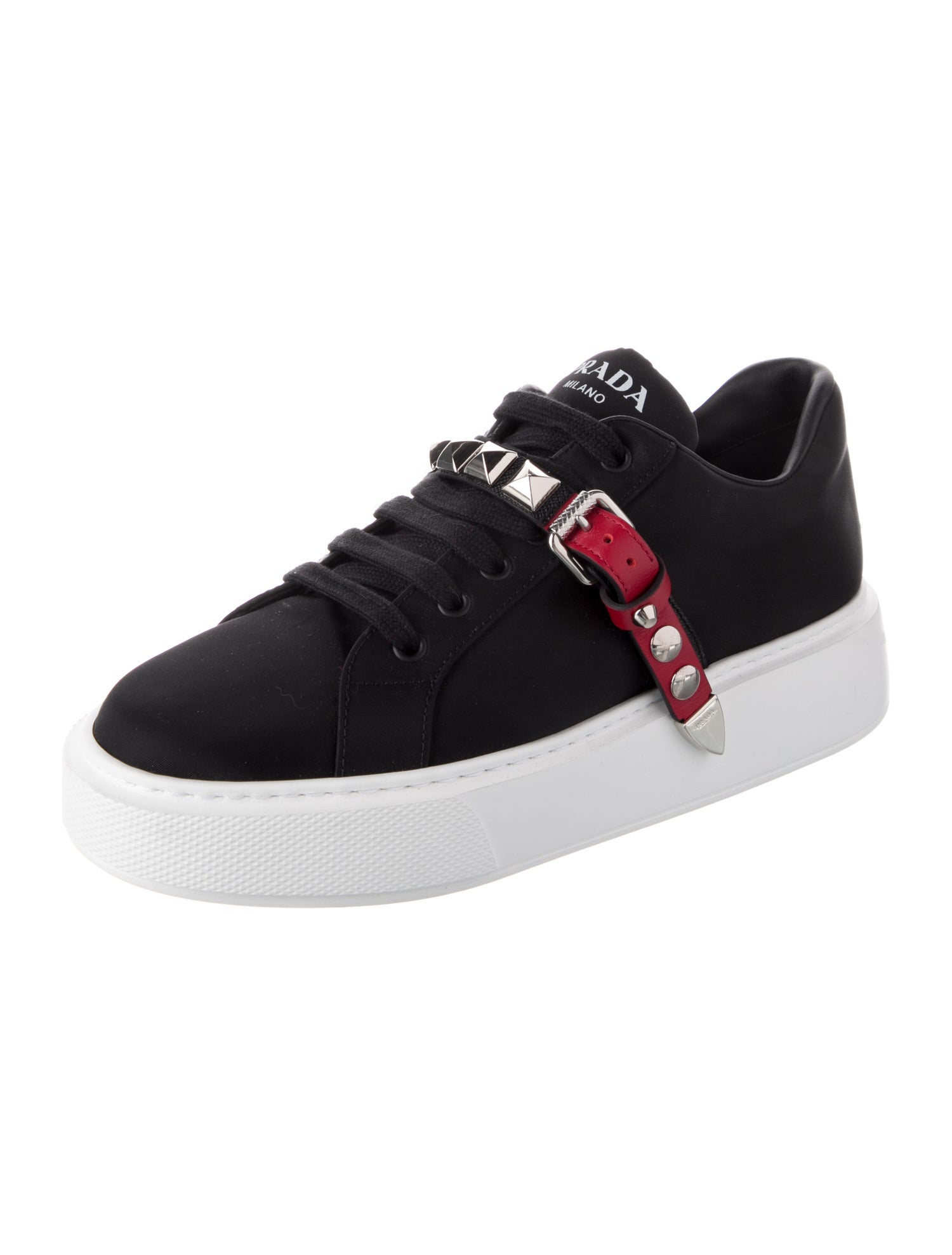 Prada Nylon Studded Accents Sneakers