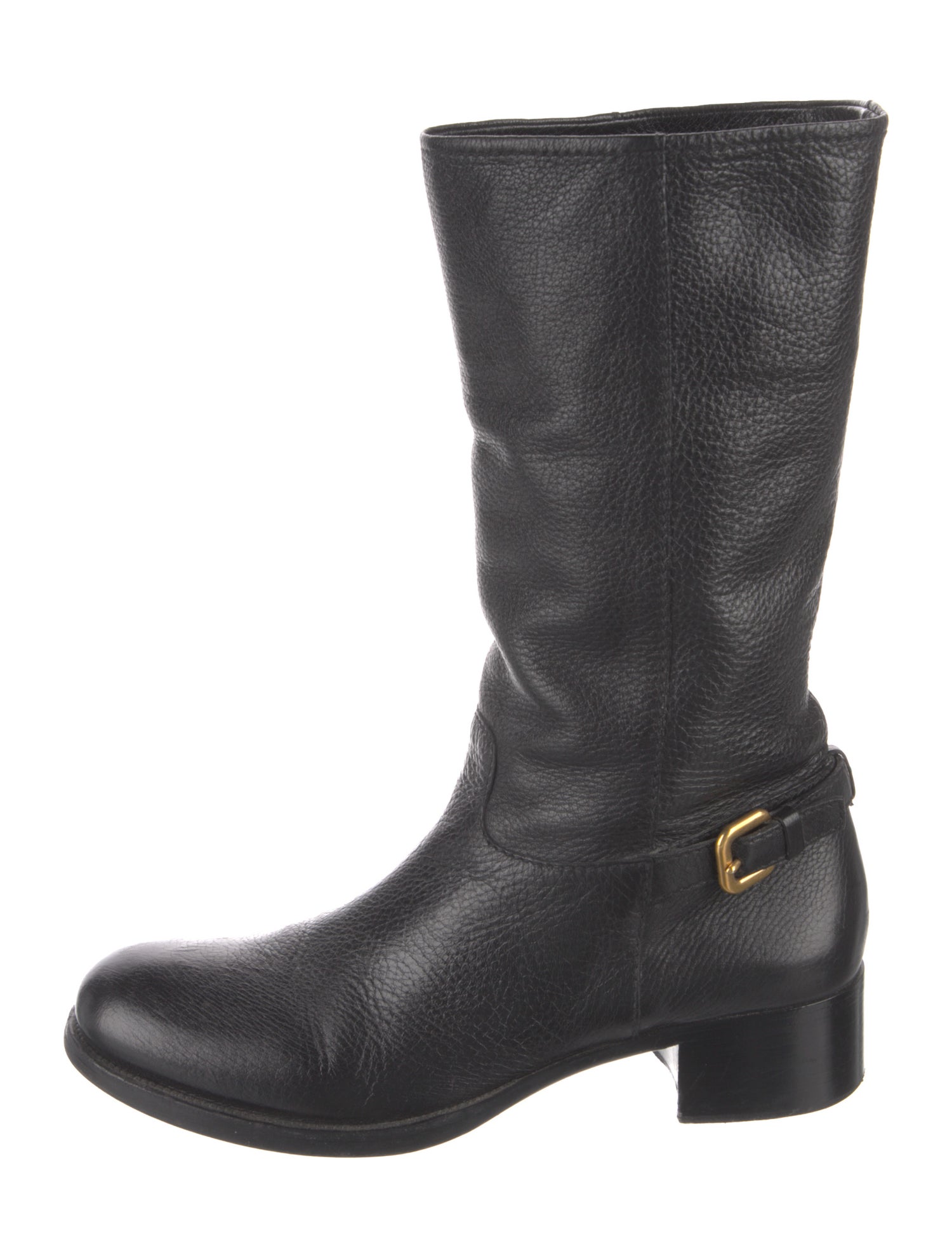 Prada Leather Moto Boots
