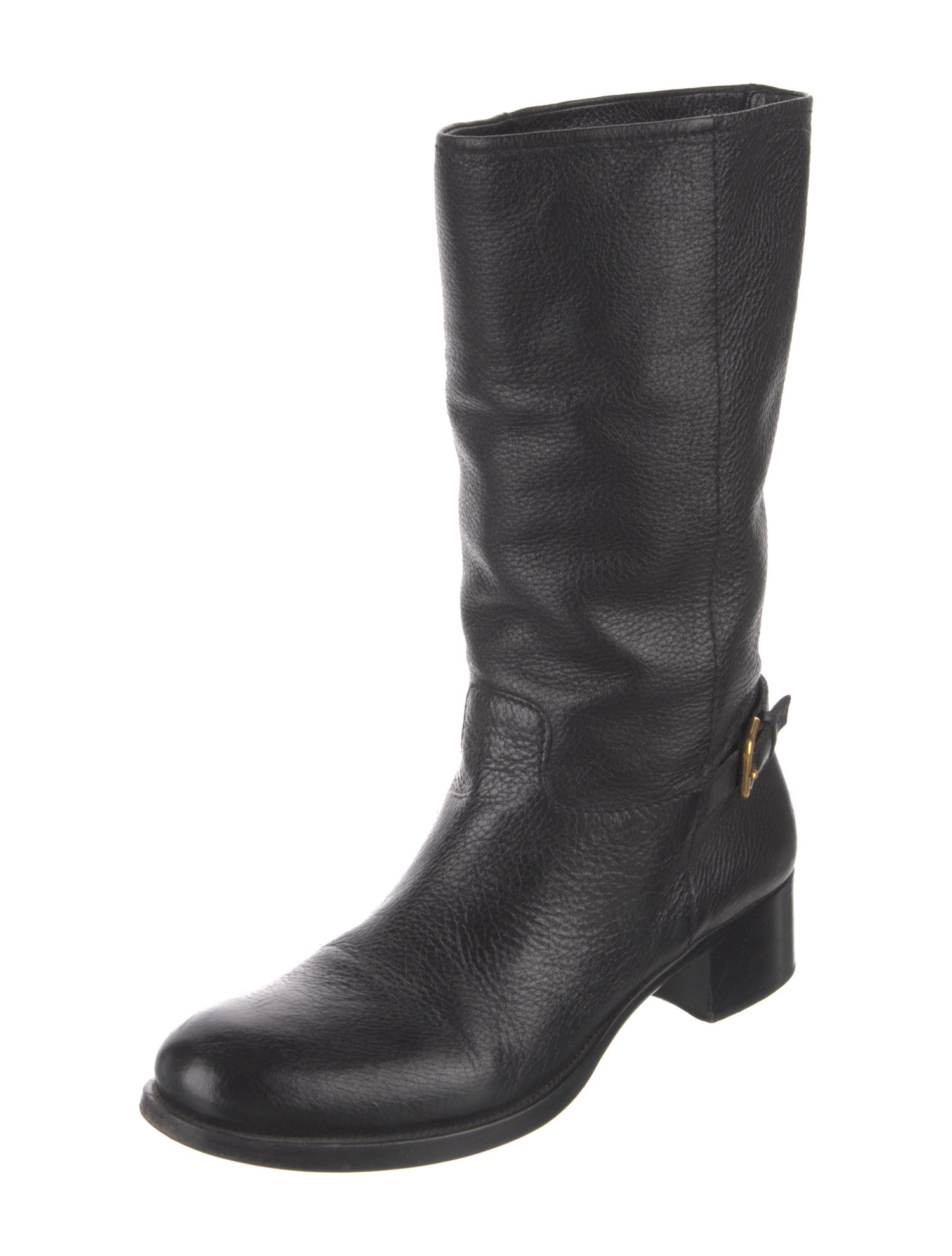Prada Leather Moto Boots