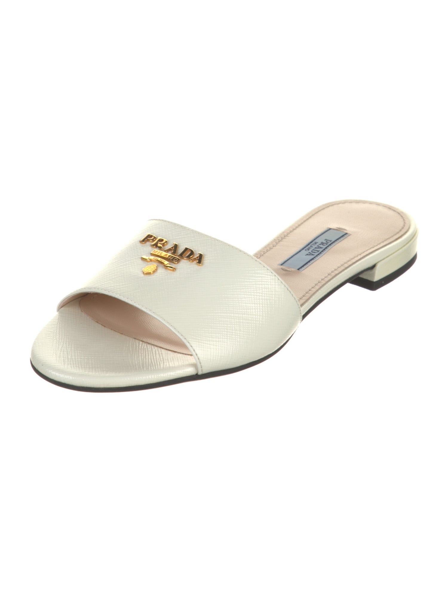Prada Saffiano Leather Slides