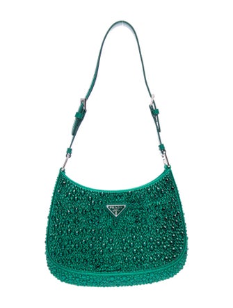 Prada Enameled Metal Triangle Cleo